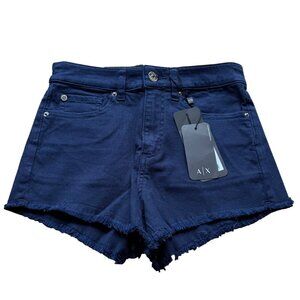 AX Armani Exchange Size 24 NEW Navy Blue J59 Shorty Short Cut Off Denim Shorts